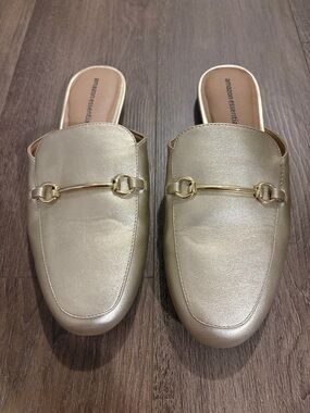 Amazon Essentials Metallic Gold Slip-On Loafer Mules